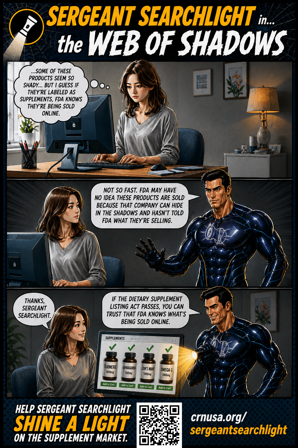 Sergeant Searchlight Episode 2 comic strip: The Web of Shadows