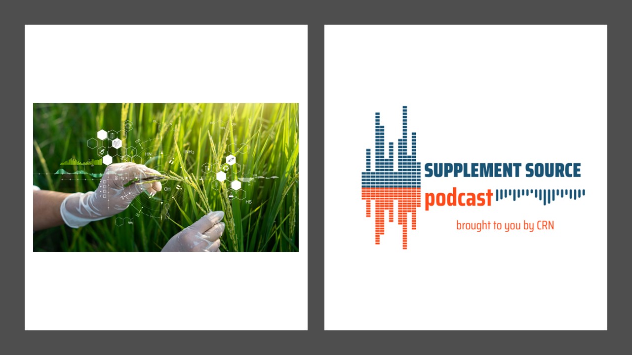 Hand tending to plants and podcast logo.